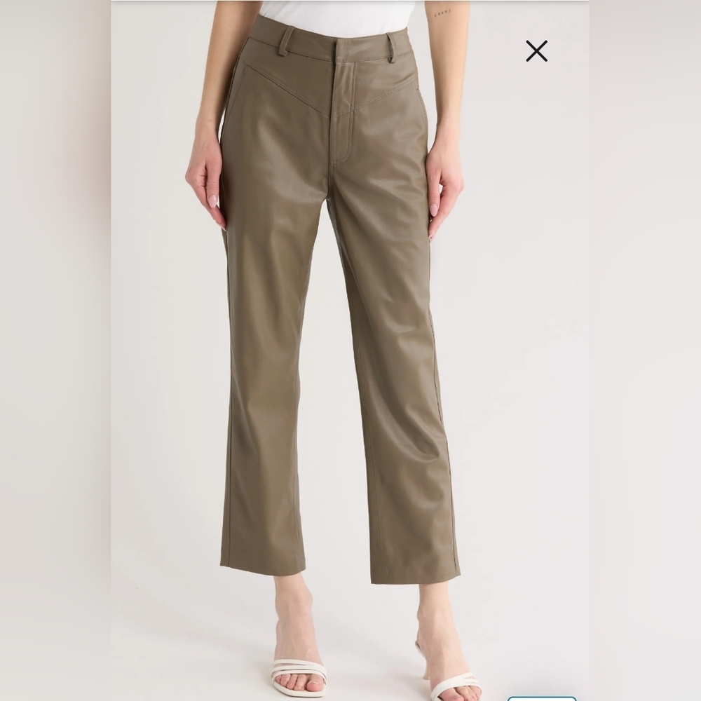 AG Pants Leather Cleo High Waist Kick Flare Faux Leather NWT New